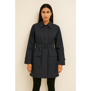 Burberry Brit Hooded Trench Coat Size 32 – Grey Belted Nova Check Lined